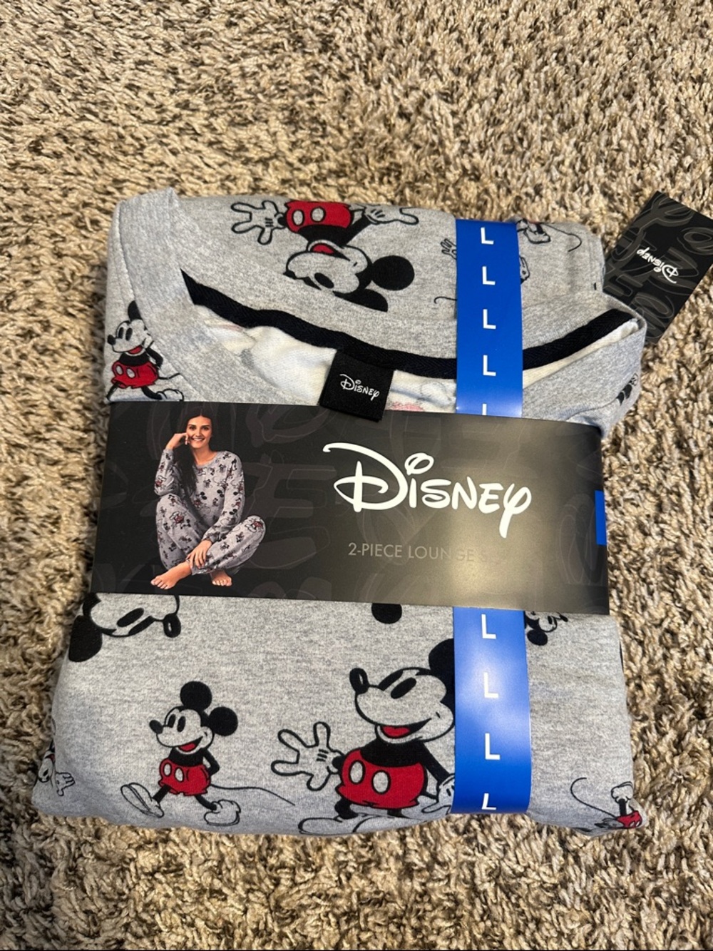 Disney Grey and Red Mickey Mouse 2-Piece Pajama Set